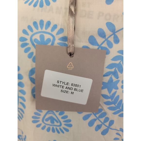 Saiph Lab Santorini Cotton Dress Womens SZ Medium Coastal Lagenlook NEW - Picture 8 of 12